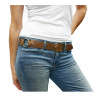 Load image into Gallery viewer, Kim White 3-Pierced Ring Belt in Black or Brown
