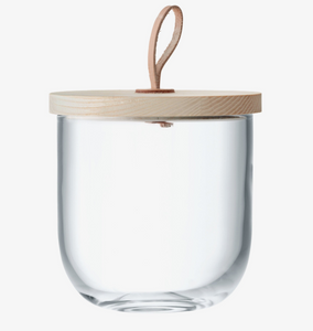 LSA Ivalo Glass Container with Ash Wood Lid