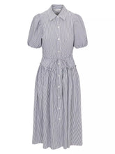 Load image into Gallery viewer, Rebecca Taylor Poplin Stripe Shirt Dress-Blue Stripe