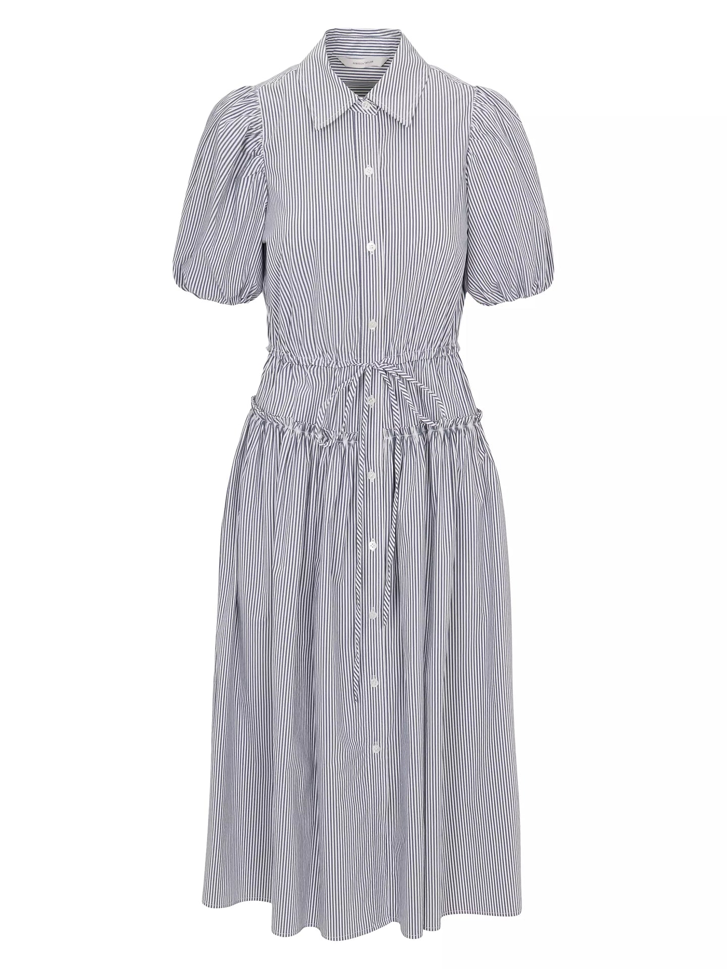 Rebecca Taylor Poplin Stripe Shirt Dress-Blue Stripe