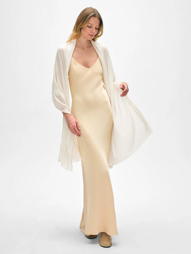 White + Warren Superfine Cashmere Wrap - White, Black, Blue