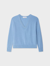 Load image into Gallery viewer, White + Warren Cashmere V Neck - Pink Sand, Soft Blue