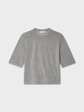 Load image into Gallery viewer, White + Warren Superfine Cashmere Blend Tee - Slate Heather