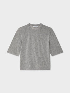 White + Warren Superfine Cashmere Blend Tee - Slate Heather