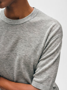 White + Warren Superfine Cashmere Blend Tee - Slate Heather