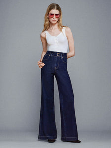 Frame The Seamed Wide Trouser - Rinse