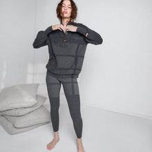 Load image into Gallery viewer, Lunya Cozy Cotton Silk Pocket Henley: Drifting Charcoal