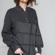 Load image into Gallery viewer, Lunya Cozy Cotton Silk Pocket Henley: Drifting Charcoal