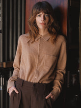 Load image into Gallery viewer, Cissa Men&#39;s Shirt Sweater - Cashmere Blend Camel