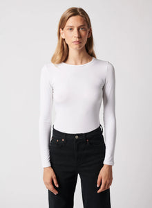 Majestic Filatures Soft Touch Long Sleeve Crewneck - White