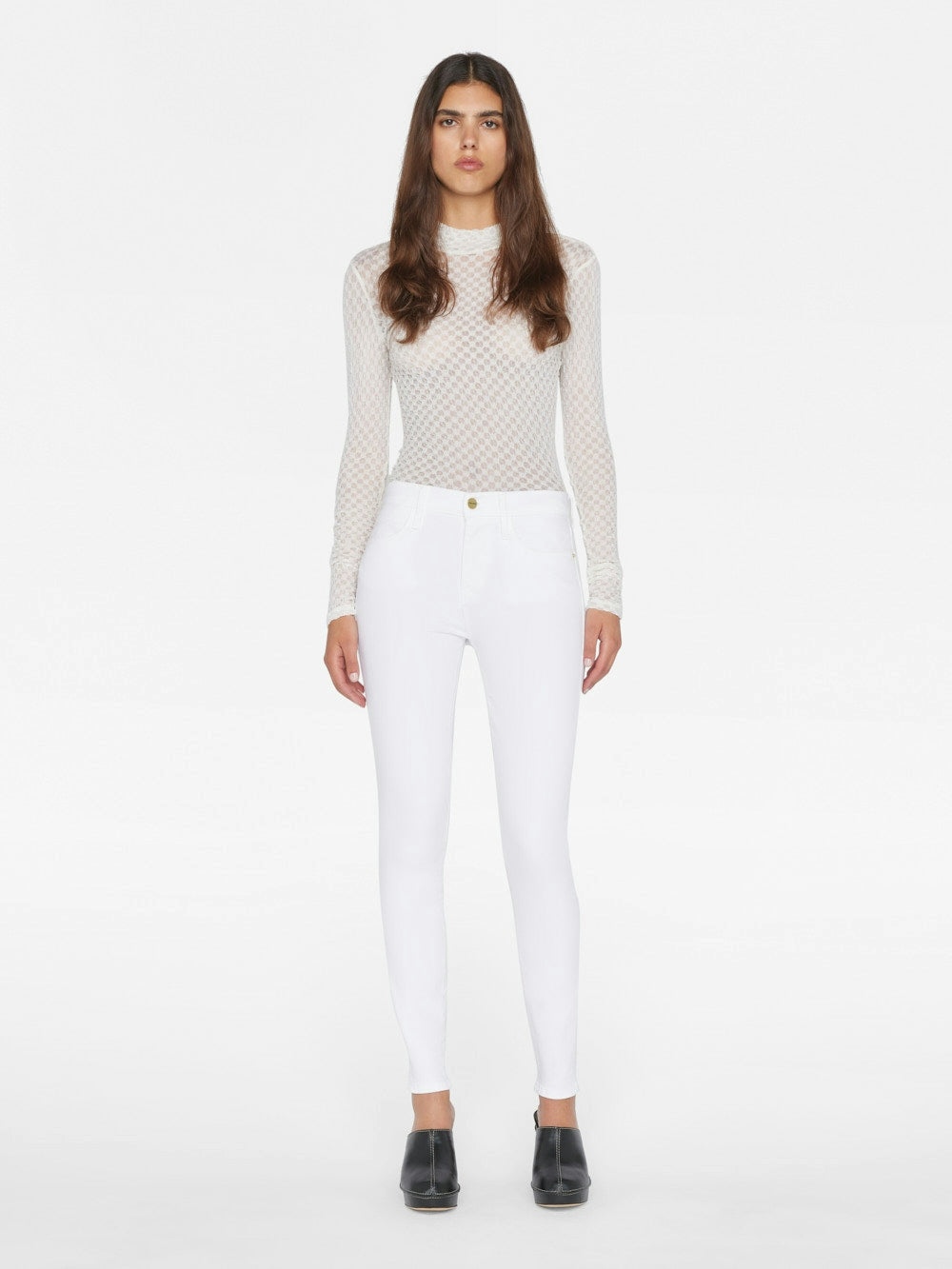 Frame Le High Skinny - White