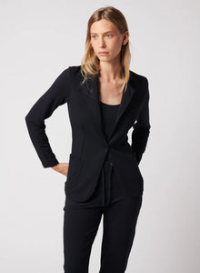 Majestic Filatures French Terry Fleece One Button Blazer - Black