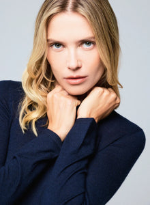 Majestic Filatures Cashmere Long Sleeve Crewneck - Marine