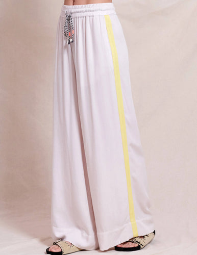 Sundry Wide Leg Drawstring Pant-Oyster