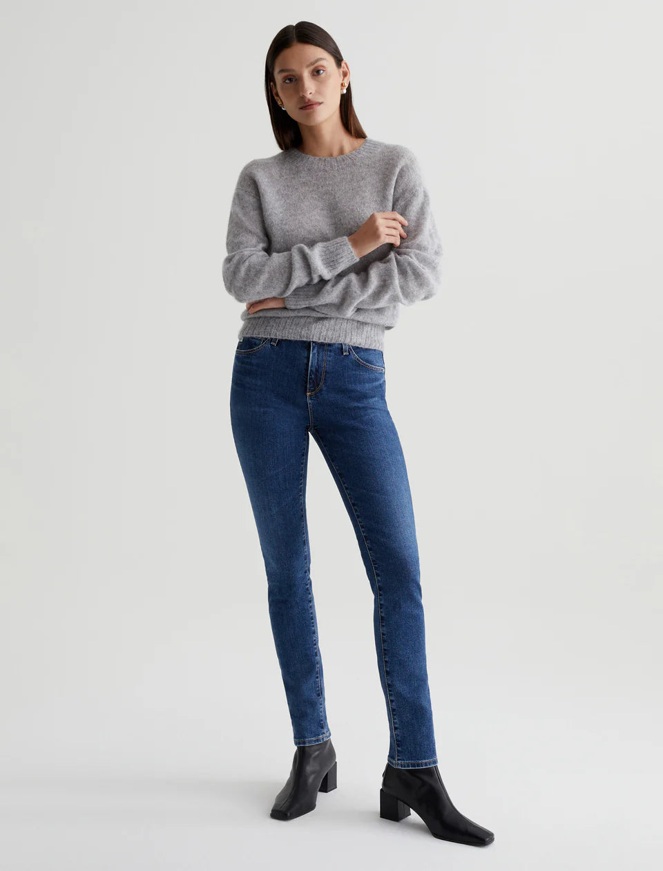 AG Prima Mid Rise Cigarette Leg - Medium Blue Vapor Wash