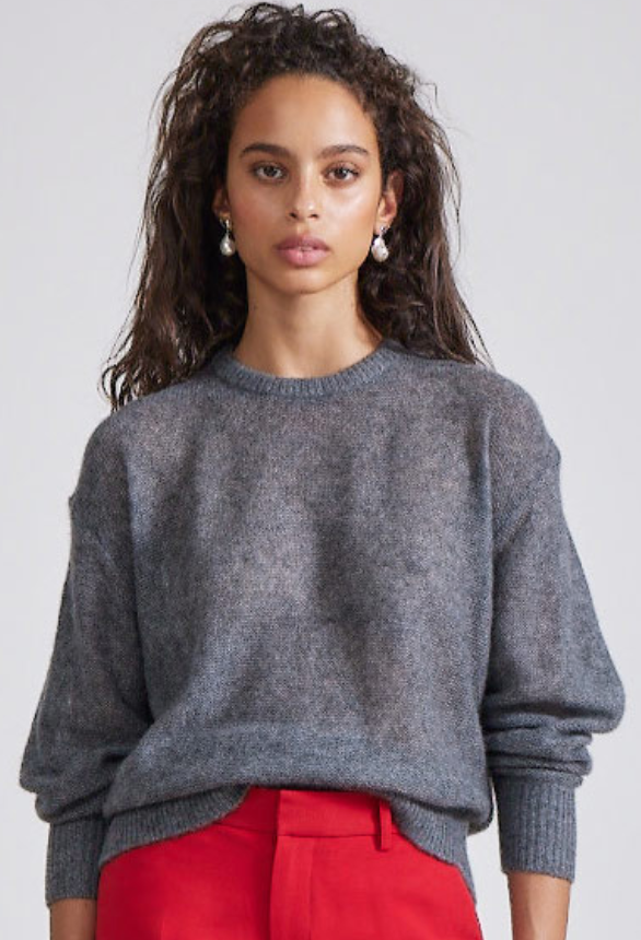 Apiece Apart Softest Tissue Weight Sweater in Charcoal