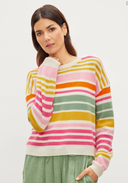Velvet Ann Striped Cashmere Sweater