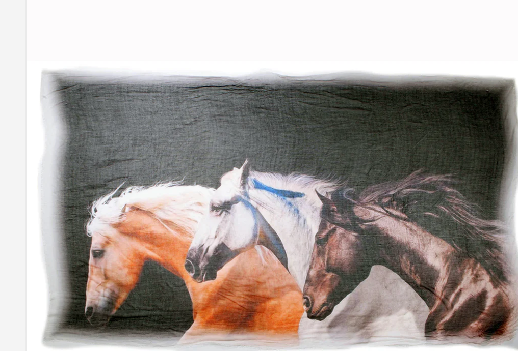 Wild Horse, Running Horse Black Scarf