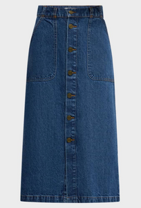 Frame Modern Pocket Midi Denim Skirt