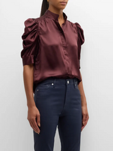 Load image into Gallery viewer, Frame Gillian Silk Blouse - Wine