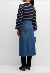 Frame Modern Pocket Midi Denim Skirt