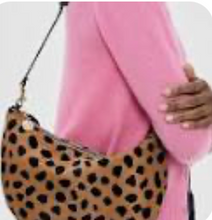 Load image into Gallery viewer, Clare V Lune Calf Hair Leopard Shoulder Bag