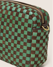 Load image into Gallery viewer, Clare V Midi Sac Woven Pine/Chocolate