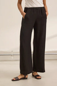 Velvet Stephanie Linen Pant - Black