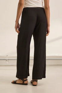 Velvet Stephanie Linen Pant - Black