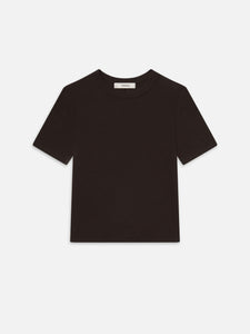 Frame The Rib Baby Tee - White, Espresso