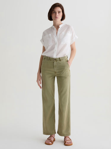 AG Caden Straight Trouser - Sulfur Basil