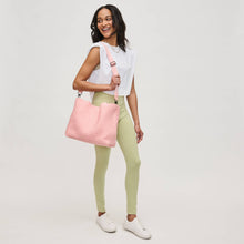 Load image into Gallery viewer, Sol Selene Sky's The Limit - Medium Woven Neoprene Tote: Sand Black