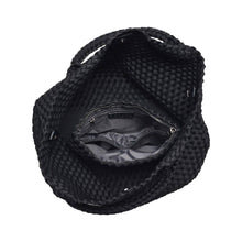 Load image into Gallery viewer, Sol Selene Sky's The Limit - Medium Woven Neoprene Tote: Sand Black