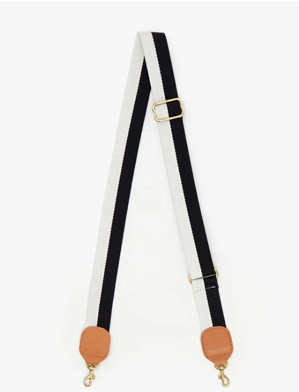 Clare V Crossbody Strap - 2 Toned Black / Cream