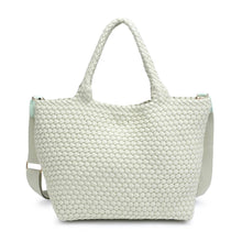 Load image into Gallery viewer, Sol Selene Sky's The Limit - Medium Laced Up Eco-Edition Tote: Beige