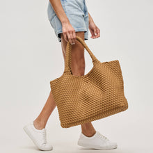 Load image into Gallery viewer, Sol Selene Sky's The Limit - Large Woven Neoprene Tote: Chocolate