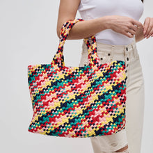 Load image into Gallery viewer, Sol Selene Sky's The Limit - Large Woven Neoprene Tote: Chocolate