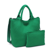 Load image into Gallery viewer, Sol Selene Sky's The Limit - Medium Woven Neoprene Tote: Sand Black