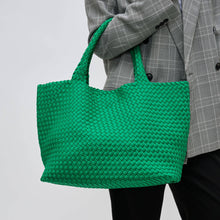 Load image into Gallery viewer, Sol Selene Sky's The Limit - Large Woven Neoprene Tote: Chocolate