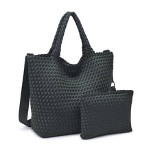 Load image into Gallery viewer, Sol Selene Sky's The Limit - Medium Woven Neoprene Tote: Sand Black