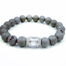 Load image into Gallery viewer, Eye Candy Silver matte African beaded heishi bracelet