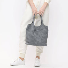 Load image into Gallery viewer, Sol Selene Sky's The Limit - Medium Woven Neoprene Tote: Sand Black