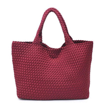 Load image into Gallery viewer, Sol Selene Sky's The Limit - Large Woven Neoprene Tote: Chocolate