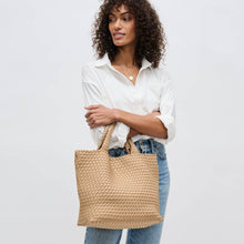 Load image into Gallery viewer, Sol Selene Sky's The Limit - Medium Woven Neoprene Tote: Sand Black