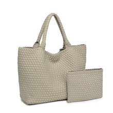 Load image into Gallery viewer, Sol Selene Sky's The Limit - Large Woven Neoprene Tote: Chocolate