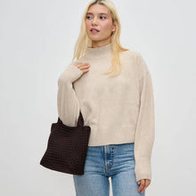 Load image into Gallery viewer, Sky's The Limit - Woven Neoprene Small Crossbody: Navy Nude
