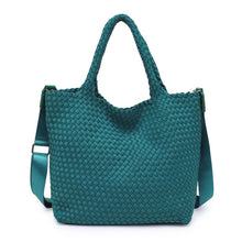 Load image into Gallery viewer, Sol Selene Sky's The Limit - Medium Woven Neoprene Tote: Sand Black