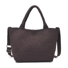 Load image into Gallery viewer, Sol Selene Sky's The Limit - Medium Woven Neoprene Tote: Sand Black