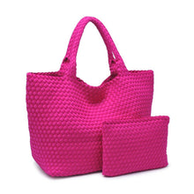 Load image into Gallery viewer, Sol Selene Sky's The Limit - Large Woven Neoprene Tote: Chocolate