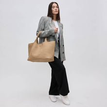 Load image into Gallery viewer, Sol Selene Sky's The Limit - Large Woven Neoprene Tote: Chocolate
